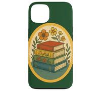 Vintage Floral Book Stack Autunno Reader Style Retro Accogliente Custodia per iPhone 13