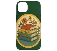 Vintage Floral Book Stack Autunno Reader Style Retro Accogliente Custodia per iPhone 14 Plus
