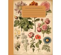 Vintage, Floral, Composition Notebook - 120 College-Ruled Pages, 7.5” x 9.75” - Perfect for School, Notes & Journaling: Durable Soft Cover, Ideal for Students, Writers, and Everyday Note-Taking