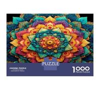 Vintage Floral Mandala 1000 Pezzi Puzzle Reto - Cartone Riciclato & Puzzle Reto Mentale Intricate Vibrant Petals - Per Adulti Da 14 Anni 52x38cm/1000pcs Idea Regalo