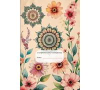 Vintage Floral Mandala Composition Notebook for Women | 6x9” Aesthetic Journal with Lined, Dotted, Dashed & Blank Pages | Elegant Flower-Inspired Design