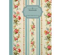 Vintage Floral Notebook College Ruled: Beautiful Antique Wallpaper Design | Premium Composition Notebook | 8.5” x 11” | Lined Pages with Margin line | ... | Ideal for Notetaking or Journaling