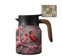 Vintage Floral Pattern Tea Built-in Infuser,Floral Pattern Tea Stainless Steel Thermal Carafe With Lid For Hot Drinks For Loose Tea,Thermal Carafe with Lid for Hot Drinks (C)