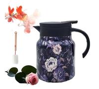 Vintage Floral Pattern Tea with Built-In Infuser - 35oz Stainless Steel Insulated Teapot for Loose Tea, Keeps Hot Drinks Warm for Hours, Perfect for Home or Travel Use (#3,28 OZ)