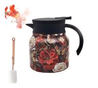 Vintage Floral Pattern Tea with Built-In Infuser - 35oz Stainless Steel Insulated Teapot for Loose Tea, Keeps Hot Drinks Warm for Hours, Perfect for Home or Travel Use (#7,35 OZ)