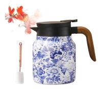 Vintage Floral Pattern Tea with Built-In Infuser - 35oz Stainless Steel Insulated Teapot for Loose Tea, Keeps Hot Drinks Warm for Hours, Perfect for Home or Travel Use (#2,35 OZ)