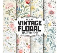 Vintage Floral Scrapbook Paper Collection: Decorative Double-Sided Flower Patterned Craft Papers for Junk Journals, Wrapping, Card Making & Mixed Media Projects