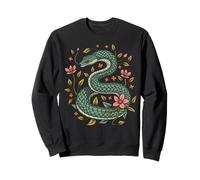 Vintage Floral Snake Illustrazione Botanico Rettile Arte Felpa