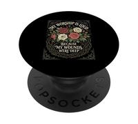 Vintage Floreale Christian Il mio culto è forte tatuaggio PopSockets PopGrip Adesivo