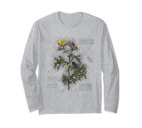 Vintage Flower Design Botanical Sketch Cottagecore Aesthetic Maglia a Manica