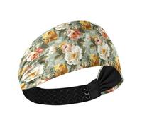 Vintage Flower Moisture Wicking sudore traspirante fascia donna elastici per capelli per capelli da donna per basket tennis Pallavolo cintillos de pelo para mujeres