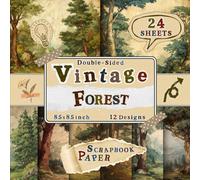 Vintage Forest Scrapbook Paper: 24 Double-Sided Sheets with 12 Lush & Natural Woodland Designs for Origami, Journaling, Scrapbooking, Collage & DIY Projects