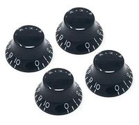 Vintage Forge Manopole nere a campana compatibili con chitarra elettrica Gibson Les Paul (set di 4) adatte a 24 pentole a stelo diviso USA (imperiale) con scanalature sottili RB24US-BLK4