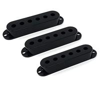 Vintage Forge PCST-BLK - Coperture per pickup a bobina singola in plastica nera per chitarra elettrica Fender Stratocaster Stratocaster Strat (set di 3)