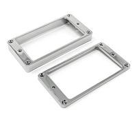 Vintage Forge Set di anelli di montaggio per pickup Humbucker con fondo curvo in metallo cromato (ponte e collo) compatibile con chitarre Gibson Les Paul Archtop HRMC-CHR
