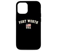 Vintage Fort Worth USA bandiera americana Texas souvenir retrò Custodia per iPhone 12/12 Pro