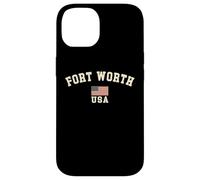Vintage Fort Worth USA bandiera americana Texas souvenir retrò Custodia per iPhone 14