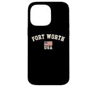 Vintage Fort Worth USA bandiera americana Texas souvenir retrò Custodia per iPhone 14 Pro Max