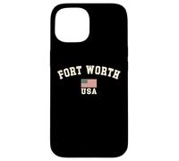 Vintage Fort Worth USA bandiera americana Texas souvenir retrò Custodia per iPhone 15
