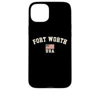 Vintage Fort Worth USA bandiera americana Texas souvenir retrò Custodia per iPhone 15 Plus