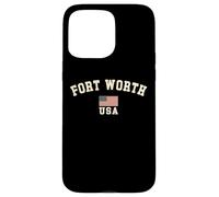 Vintage Fort Worth USA bandiera americana Texas souvenir retrò Custodia per iPhone 15 Pro Max