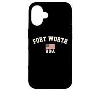 Vintage Fort Worth USA bandiera americana Texas souvenir retrò Custodia per iPhone 16