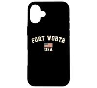 Vintage Fort Worth USA bandiera americana Texas souvenir retrò Custodia per iPhone 16 Plus