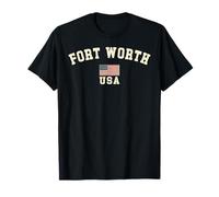 Vintage Fort Worth USA bandiera americana Texas souvenir retrò Maglietta