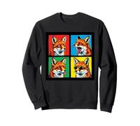 Vintage Fox Art per Ragazzi Ragazze Costume Y2K Meme Red Foxes Felpa