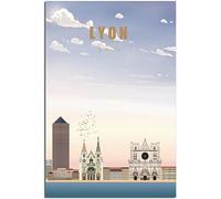 Vintage France Lyon Church of Saint Nizier Viaggio Poster Art Print Retro Wall Art Tela Poster Camera Decorazione Casa Decorazione Non incorniciato 50x75cm