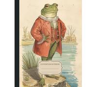 Vintage Frog Composition Notebook: Cute Fairy Tale Animal 8,5 x 11 Inches and 100 Wide Ruled Pages for Note Taking