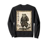 Vintage Frog Samurai Giapponese Katana Warrior Ukiyo-e Art Felpa
