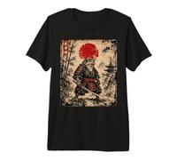 Vintage Frog Samurai Giapponese Katana Warrior Ukiyo-e Art Maglietta Premium