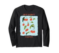 Vintage Fruit Cherry Flower Botanical Cottagecore Fruit Maglia a Manica