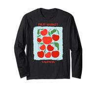 Vintage Fruit Cherry Flower Botanical Cottagecore Fruit Maglia a Manica
