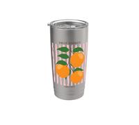 Vintage Fruit Orange Flower Botanical Cottagecore Fruit Bicchiere termico in acciaio inox doppia parete