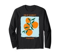 Vintage Fruit Orange Flower Botanical Cottagecore Fruit Maglia a Manica