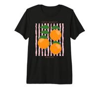 Vintage Fruit Orange Flower Botanical Cottagecore Fruit Maglietta Premium