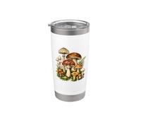 Vintage Funghi Botanici Cottagecore Natura Foresta Bicchiere termico in acciaio inox doppia parete