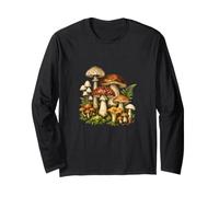 Vintage Funghi Botanici Cottagecore Natura Foresta Maglia a Manica