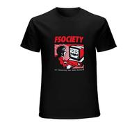 Vintage Funny Mr Robot T Shirt Men 100% Cotton Fsociety T-Shirt Short-Sleeve F Society Hacker Tee Tops Geek Tshirt Clothing Gift Size S
