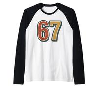 Vintage Funny Six Seven 6 7 Meme Maglia con Maniche Raglan