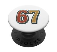 Vintage Funny Six Seven 6 7 Meme PopSockets PopGrip Adesivo