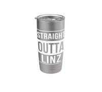 Vintage Funny Straight Outta Linz Upper Austria Austrian Bicchiere termico in acciaio inox doppia parete