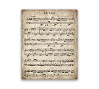 Vintage Fur Elise Spartiti Poster Beethoven Pianoforte Classico Musica Stampa Natale Tela Pittura Immagine Canzone Decorazione 30X40Cm Senza Telaio