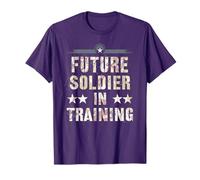 Vintage FUTURO SOLDATO IN FORMAZIONE Viola Up Militare Bambini Maglietta