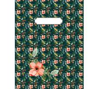 Vintage Garden Blossoms Notebook - 8.5x11” Lined Journal with Dark Green Floral Pattern and Coral Flowers for Writing, School, or Gifts: Elegant ... 100 wide-ruled pages and a soft matte cover