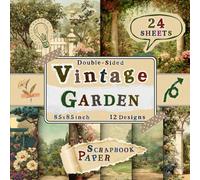Vintage Garden Scrapbook Paper: 24 Double-Sided Sheets with Floral & Botanical Designs for Crafting, Card Making, Journaling, Collage Art, DIY Paper Crafts & More
