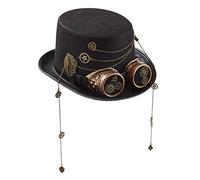 Vintage Gear Chain Goggles Top Hat Victorian Black Hat Steampunk Party Performance per Carnevale Tema Party Top
