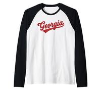 Vintage Georgia Script Classic Embroidered Style Maglia con Maniche Raglan